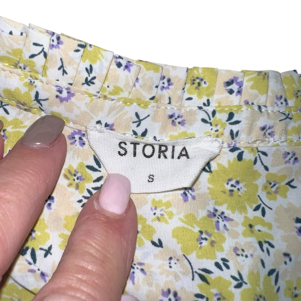 Grunge Retro 90s Cottage Core Feminine Floral Tiered Babydoll‎ Mini Dress Sm - Picture 13 of 16